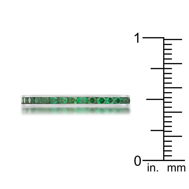 Teresa 0.5ct Emerald CZ Stainless Steel Eternity Band