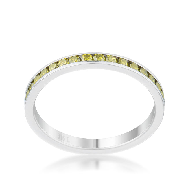 Teresa 0.5ct Peridot CZ Stainless Steel Eternity Band