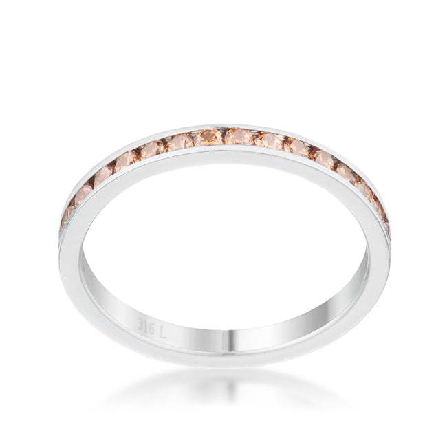 Teresa 0.5ct Champagne CZ Stainless Steel Eternity Band