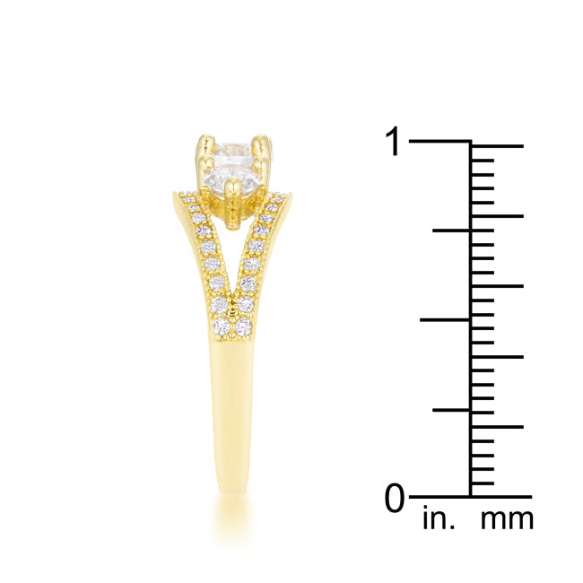 Geneviere 1.45ct CZ 14k Gold Classic Ring