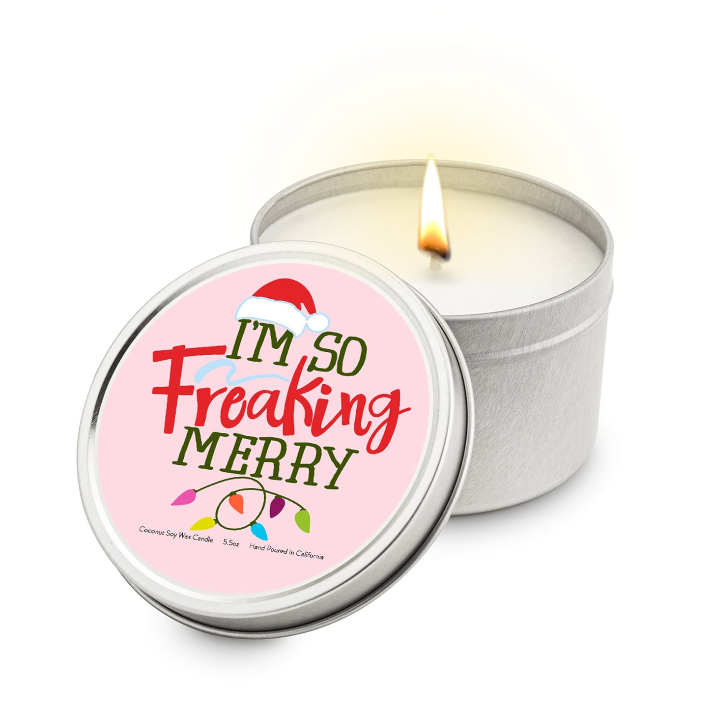 Im So Freakin Merry 5.5 oz Soy Blend Travel Candle Tin